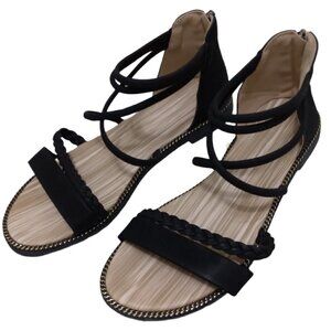SHEIN | NWOB Black Braided Flat Sandal | Size 6.5 (37)